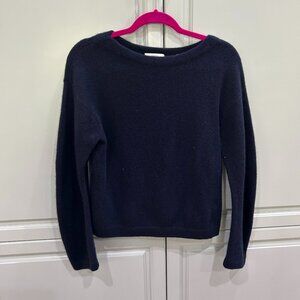 Vince Wool & Cashmere Navy Blue Boat Neck Sweater Sz M
